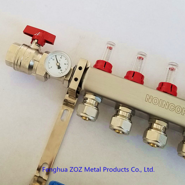 1'' Underfloor Heating Manifold Ball Valve With Thermometer ,Radiant