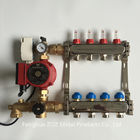 4 Loop Heating Manifold with Mixing Valve and Pump  ,Hight quality underfloor water heating system stainless steel manif