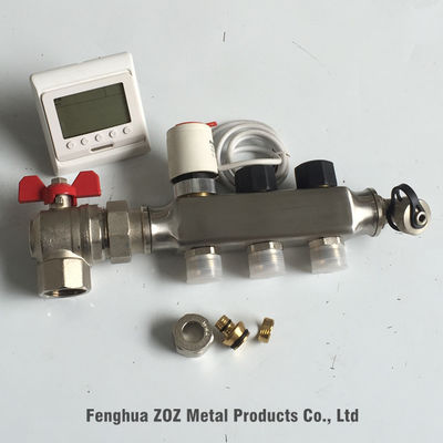 Stainless Steel Return Manifold with Actuator for Floor Heating