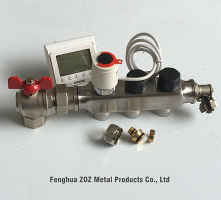 Stainless Steel Return Manifold with Actuator for Floor Heating