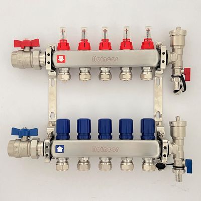 Stainless Steel Manifold Packages for Radiant Heating ,1" Manifolds with Zone Flowmeters