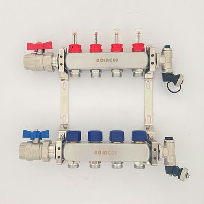 Stainless Steel Manifold Packages for Radiant Heating ,1" Manifolds with Zone Flowmeters