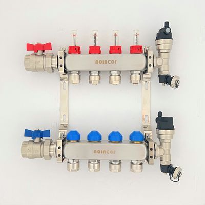 Stainless Steel Manifold Packages for Radiant Heating ,1" Manifolds with Zone Flowmeters