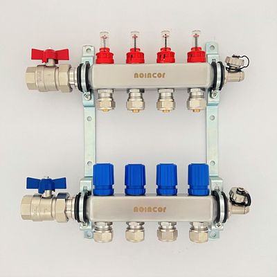 Stainless Steel Manifold Packages for Radiant Heating ,1" Manifolds with Zone Flowmeters