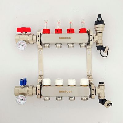 Stainless Steel Manifold Packages for Radiant Heating ,1" Manifolds with Zone Flowmeters