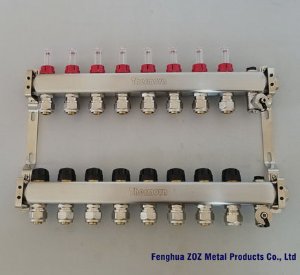 Stainless Steel Floor Heating Manifold Set with Flow Meter