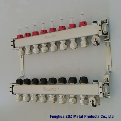 Stainless Steel Floor Heating Manifold Set with Flow Meter