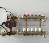 Floor heating manifold pump and mixing valve set
