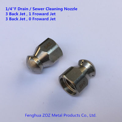 1/4" F Stainless Steel Drain Cleaning Nozzle ,Sewer Jetting Nozzle