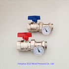 1'' Underfloor Heating Manifold Ball Valve With Thermometer ,Radiant Floor Heating Manifolds Ball Valve With Temperature