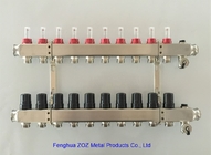10 Port Stainless Steel 304 Underfloor Heating Manifold Set , China OEM Stainless Steel Manifold for Floor Heating