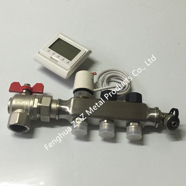 Stainless Steel Return Manifold with Actuator for Floor Heating