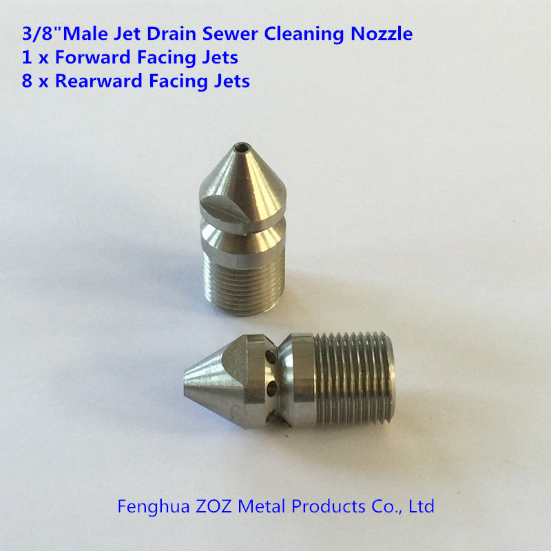 3/8"M Pressure Washer Jet Wash Drain Cleaning Nozzle 1 Forward 8 Rear