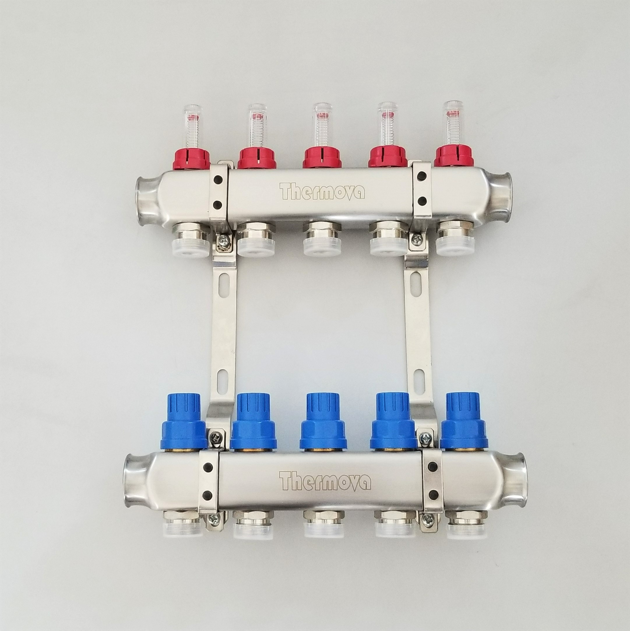 Stainless Steel 304 Underfloor Heating Manifolds set with flowmeters