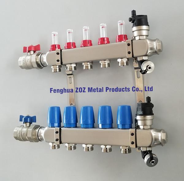 stainless steel radiant water heating manifolds for central heating