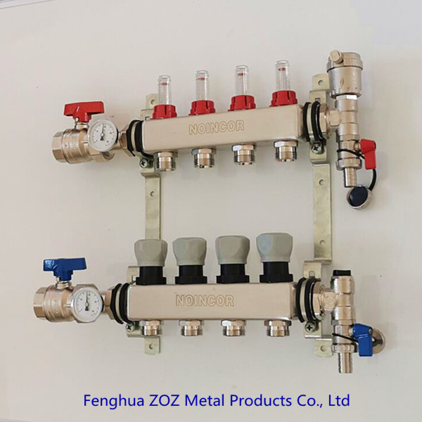 Stainless Steel UFH 4Port Manifolds for Underfloor Heating systems
